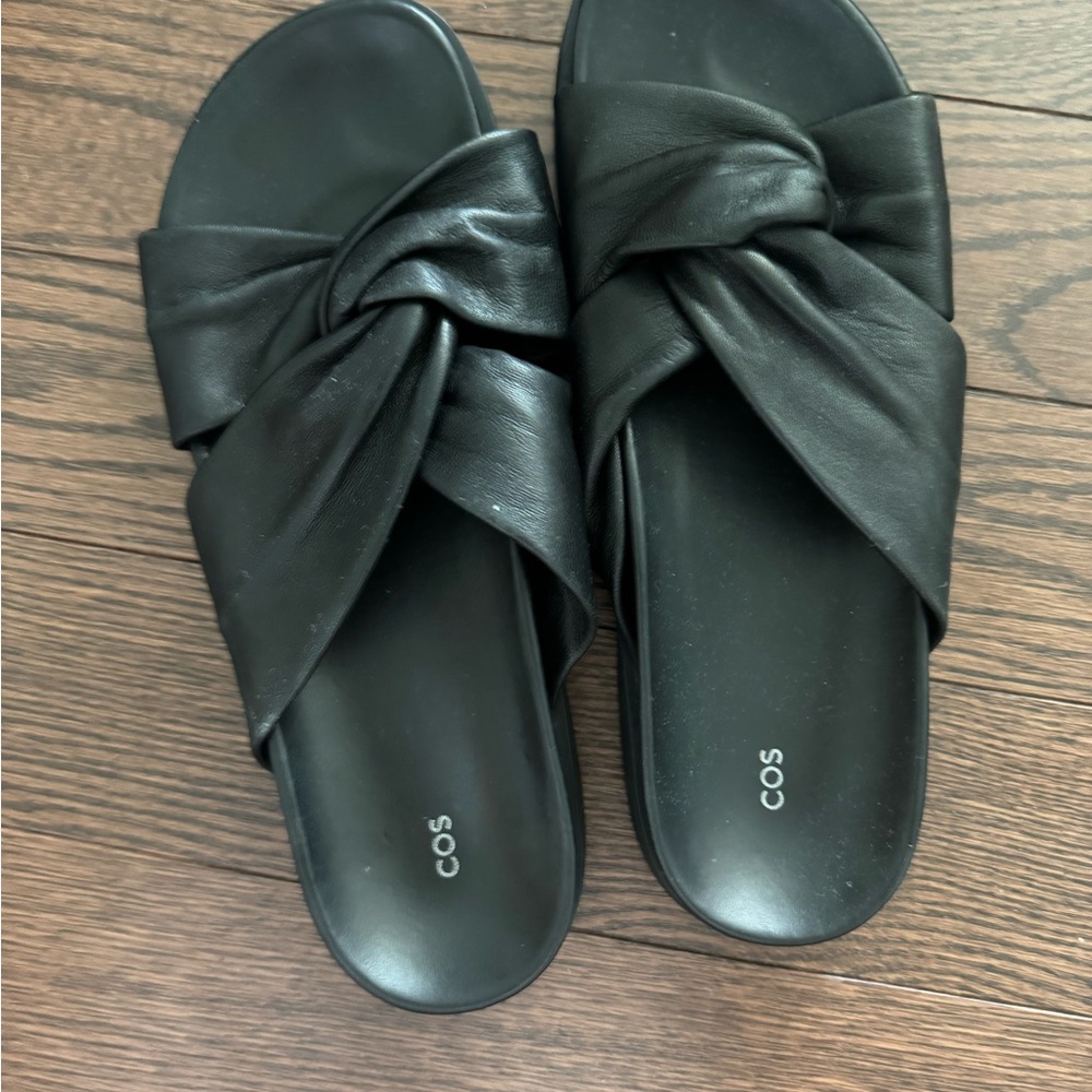 Cos Leather Black Sandals